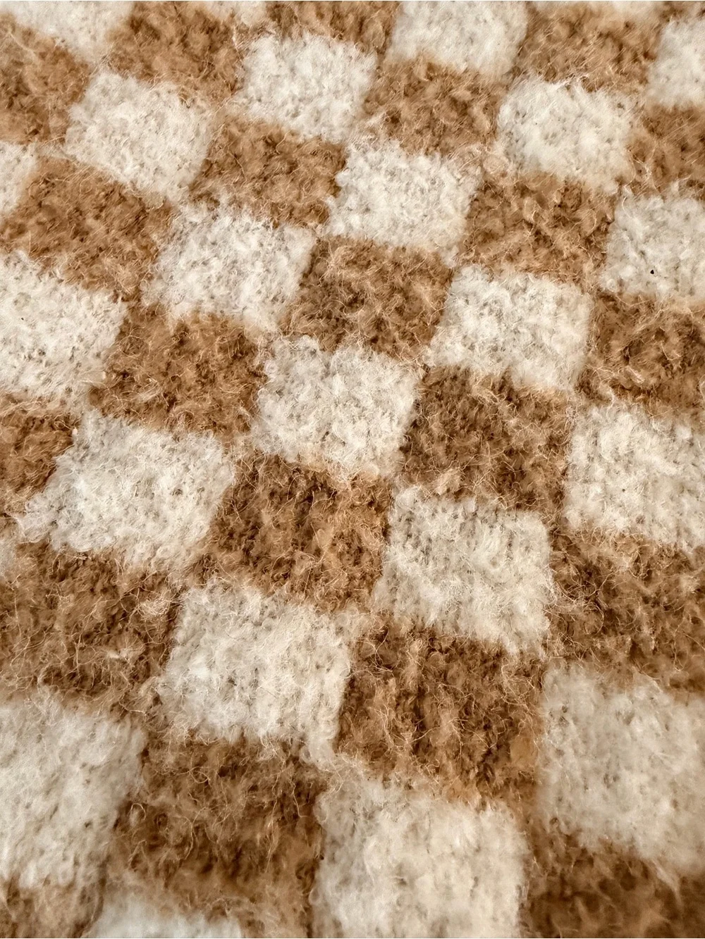 Free People Checkered Fuzzy Tote Bag